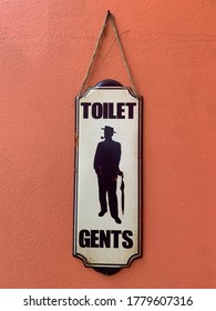 Men's Bathroom Sign In A Coffee Shop