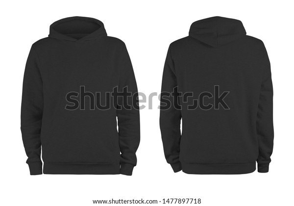 Mens Black Blank Hoodie Templatefrom Two Stock Photo (Edit Now) 1477897718