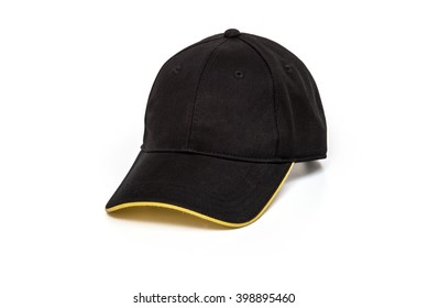 Men's Black Golf Cap On White Background