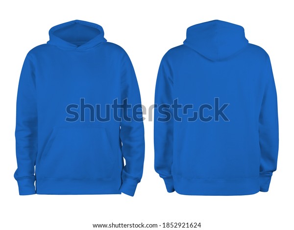 Mens Blue Blank Hoodie Templatefrom Two Stock Photo (Edit Now) 1852921624