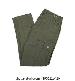 Men's cargo pants isolated on white background. Mockup of plain cargo. Plain pants wallpaper. Pants for daily activities, cargo, summer wear, menswear, modern fashion.