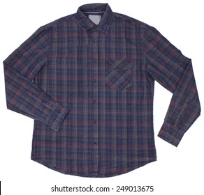 Mens Checkered Shirt Isolated On White Stock Photo 249013675 | Shutterstock