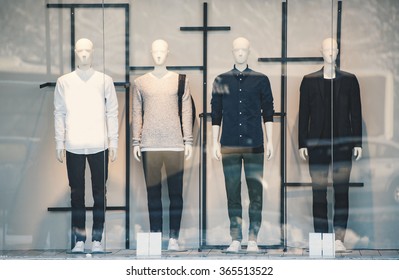 Mens clothing in a retail store.