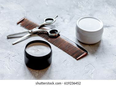 Mens Cosmetics For Hair In Bottle At Bathroom