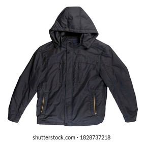 Mens Dark Blue Jacket Hood Isolated Stock Photo 1828737218 | Shutterstock