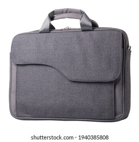 Mens Dark Grey Textile Bag For Documents And Laptop. Office And Travel Bag