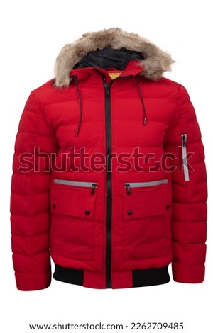 Mens  down lined winter parka isolated on white