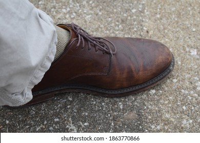 Men's Dress Shoe On A Foot