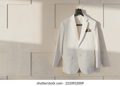 Men's Elegant White Wedding Suit