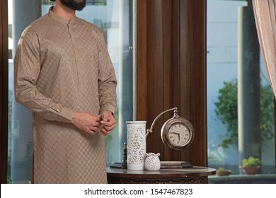 Men's Fabric Kurta, Shalwar Kameez, Cotton, Boski, Karandi Latest Embroidered Style With Beautiful Modeling And Photography.