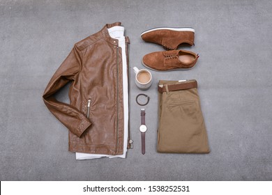 Mens Fashion Casual Outfits Accessories Flat Stock Photo 1538252531 ...