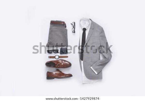 Mens Fashion Stripy Suits Clothing Accessories Stock Photo 1427929874 ...