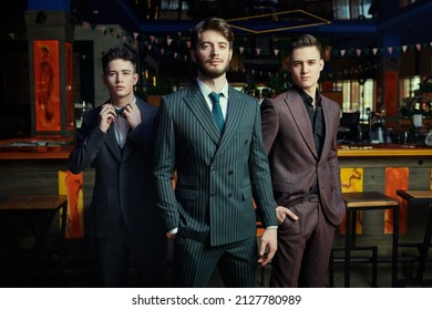 Mens Fashion Three Handsome Men Elegant Stock Photo 2127780989 ...