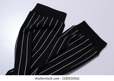 Mens Fashionable Black Sweat Pants Or Jersey Trousers Isolated On A White Background