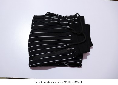 Mens Fashionable Black Sweat Pants Or Jersey Trousers Isolated On A White Background