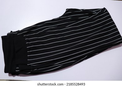 Mens Fashionable Black Sweat Pants Or Jersey Trousers Isolated On A White Background