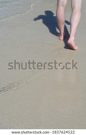 Similar – Image, Stock Photo Feet on the beach Beach