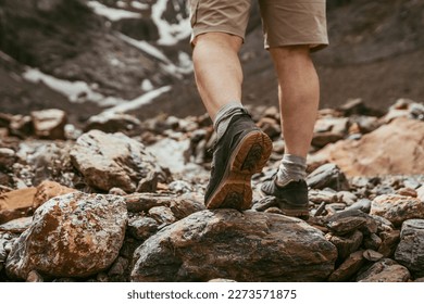 mens footsteps in the mountains - Powered by Shutterstock