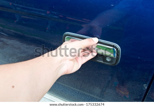 Mens Hand Opening Car Door Stock Photo Edit Now 175332674