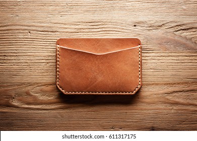 men's leather accessory, handmade vegetable tanned leather minimalist wallet