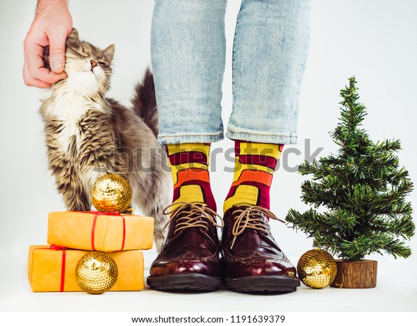 mens fluffy christmas socks