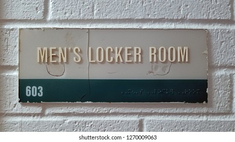 Men's Locker Room Sign In Front View