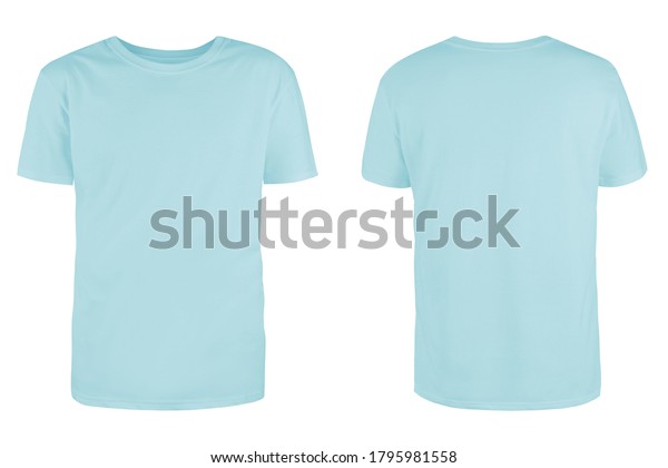 Mens Pastel Blue Blank Tshirt Templatefrom Stock Photo (Edit Now ...