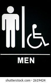 Mens Restroom Sign On Black