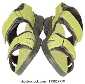 Mens Sandals Green Isolated White Background Stock Photo 193819979 ...