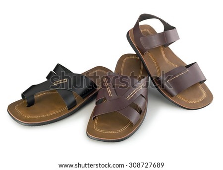 Men's sandals isolated on white background