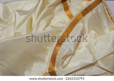 Mens Silk Dhoti Isolated on White Background