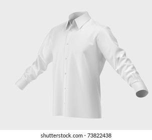Men's Silk Shirt Isolated On White. Cut Out. Clothing Collection