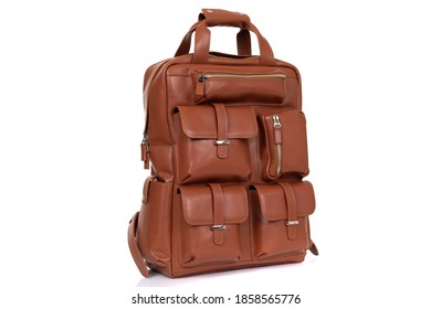 Men's Solid Leather Bag Close Up