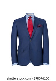 Mens Suit Isolated On White. With A Clipping Path.