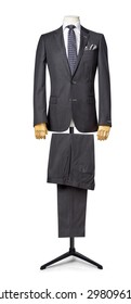 Mens Suit Isolated On White. With A Clipping Path.