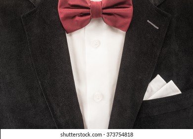 Mens Suit, Shirt, Bow Tie And Handkerchief 
