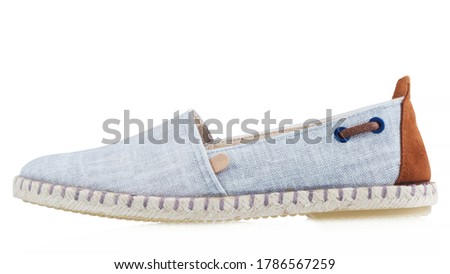 Mens textile espadrilles isolated on white background