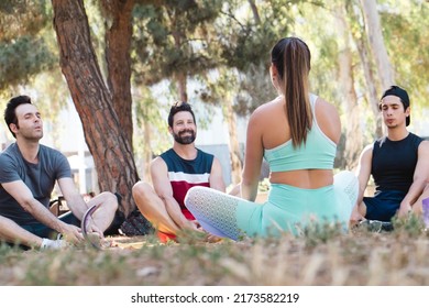 Men's Therapy : Mental Health Support Group To Treat Anxiety And Depression. Meditation Session In Psychology