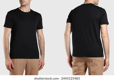 men's T-shirt mockup on the model