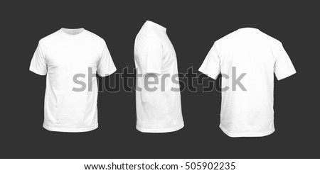 Men's t-shirt of white color against a dark background