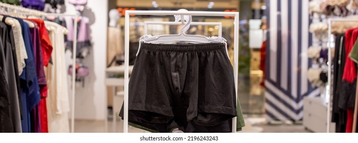 Men's Underwear In The Store. Cotton Men's Briefs.