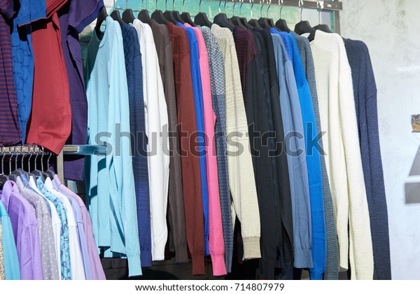 Mens Wardrobe Shirt Suit Boutique Stock Photo Edit Now 714807979