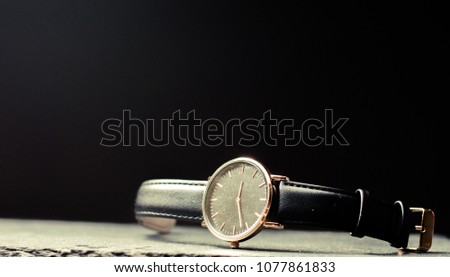 Similar – Image, Stock Photo Elegant woman wearing blue dress, wristwatch holding handbag