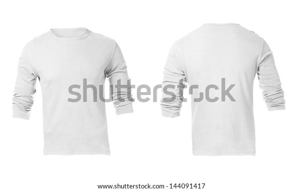 Download Mens White Long Sleeve Tshirt Template Stock Photo (Edit ...
