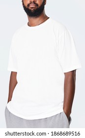 Men's White T-shirt Mockup Fashion Shoot In Studio