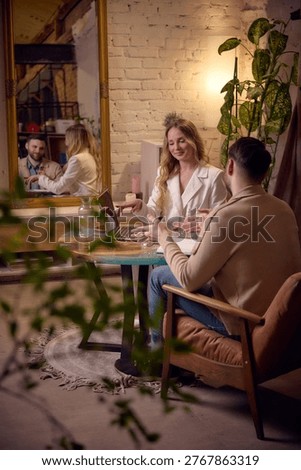 Mental coach and client discussing progress and insights during therapy session. Concept of evaluation process, psychological support, personal growth tracking, and coaching communication.