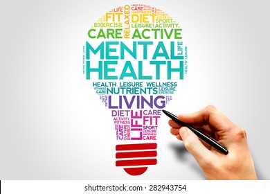 Mental health bulb word cloud, health concept - Shutterstock ID 282943754