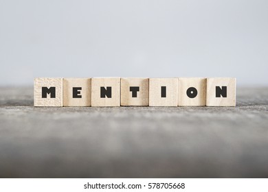 MENTION word made with building blocks - Shutterstock ID 578705668
