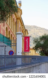 MENTON, FRANCE -22 APR 2018- View Of The Campus Of The Institut D'Etudes Politiques Sciences Po Menton On The French Riviera City Of Menton In The Alpes Maritimes, France.