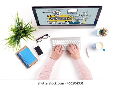 MENTORING concept on computer screen